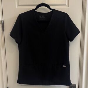 FIGS Women's Black Casma V-Neck Scrub Top